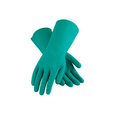 PIP Flock Lined Unsupported Nitrile Gloves, 15 Mil, Green, L, 1 Pair - Pkg Qty 12