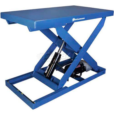 Bishamon® OPTIMUS Foot Control Power Scissor Lift Table, 48" x 36", 2000 Lb. Cap.