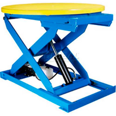 Bishamon® OPTIMUS Lift2K Lift Table 43" Dia. Turntable 2000 Lb. Cap. Foot Control L2K-TT