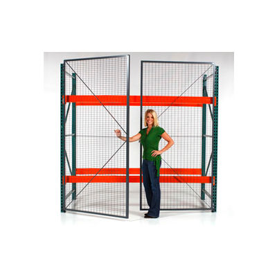 Wirecrafters - RackBack® Wire Mesh Pallet Rack Enclosure - Hinged Door 96"W x120