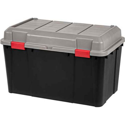 IRIS 139817 Tote Truck, 138 Qt, Black With Gray Lid - Pkg Qty 3