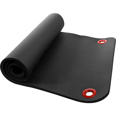 Power Systems Premium Hanging Club Exercise Mat - 56"L x 23"W x 5/8" Thick - Jet Black