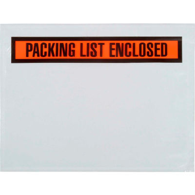 Top Load 1000/Case Packing List Enclosed Envelopes 7" x 5.5" Full Face 
