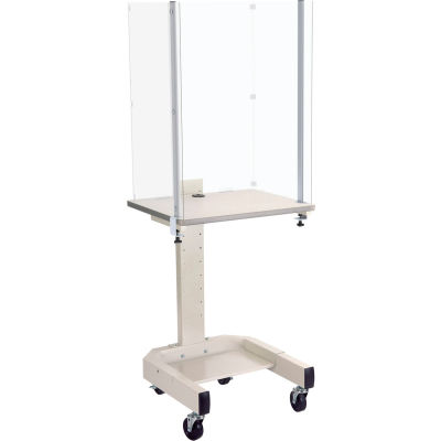 Global Industrial Clear PETG Plastic Protective Shield For Mobile Computer Cart 309235BK/BG