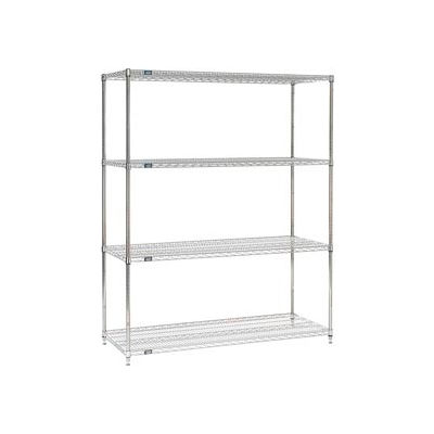 Nexel® Stainless Steel Wire Shelving Starter 60"W x 24"D x 86"H