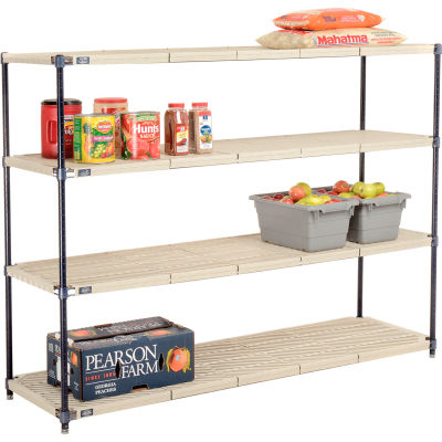 Nexelite® Vented Plastic Shelving 72"W x 21"D x 54"W Nexelon Finish