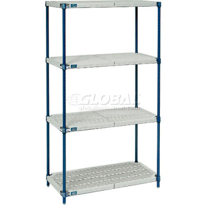 Nexelite® Vented Plastic Shelving 48"W x 21"D x 63"H Nexelon Finish