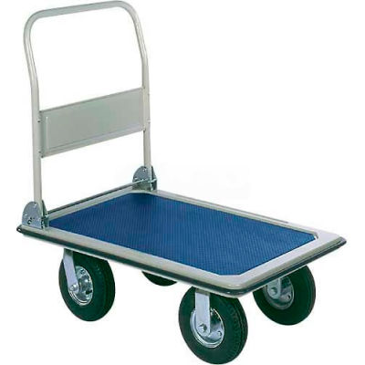 Wesco® Folding Handle Steel Platform Truck 272235 35x23 8" Pneumatics