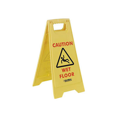 Global Industrial Floor Sign 2 Sided - Caution Wet Floor