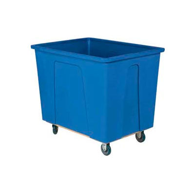Wesco® Plastic Box Truck 8 Bushel Blue 272509 5" Casters