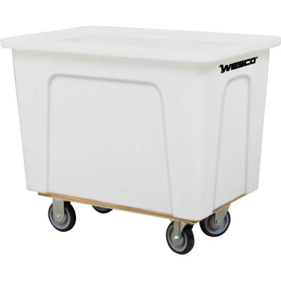 Wesco® Plastic Box Truck 16 Bushel White 272520 5" Casters