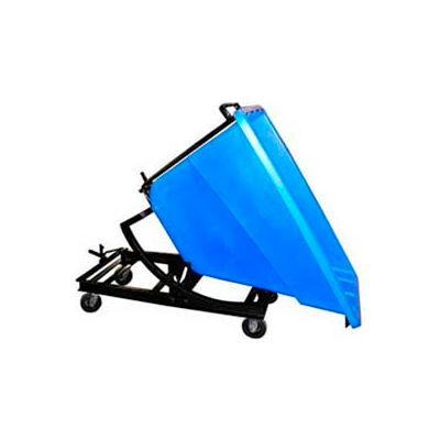 Plastic Self-Dumping Forklift Hopper W/ Caster Base, 5/8 Cu. Yd., 750 Lbs. Cap., Black