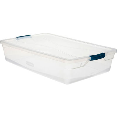 United Solutions Cleverstore Clear Latching Storage Tote w/Lid 41 Quart 29"L x 17-3/4"W x 6-1/8"H - Pkg Qty 6
