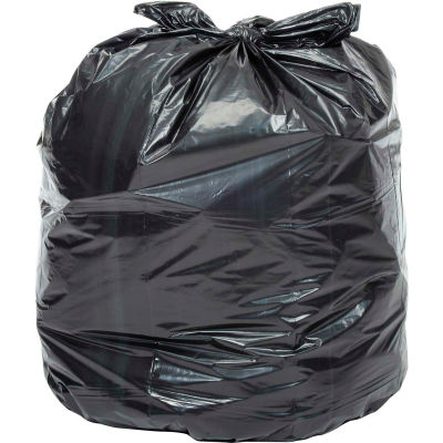 Global Industrial Extra Heavy Duty Black Trash Bags - 55 to 60 Gal, 1.4 Mil, 100 Bags/Case