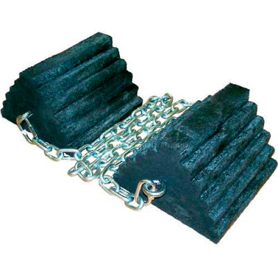 Rumber® 2/4121-CH5 Lifetime Recycled Rubber Double Wheel Chock Set & 60" Chain
