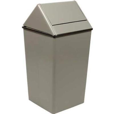 Steel Swing Top Receptacle 36 Gallon 1511HTSL, Gray