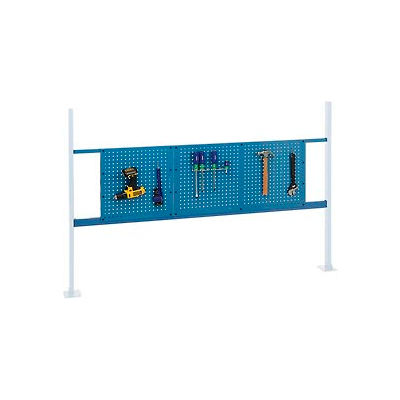 Panel Kit for 72"W Workbench with 18"W and 36"W Pegboards, Mounting Rail - Blue