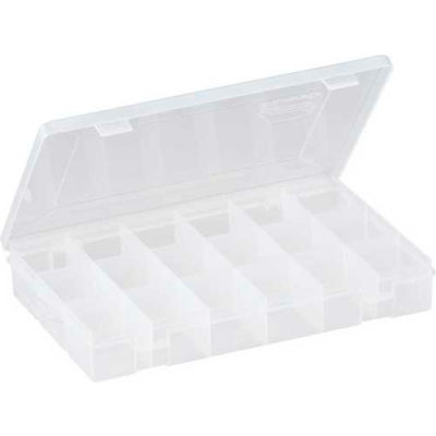 Plano StowAway® 18 Fixed Compartment Box, 11"L x 7-1/4"W x 1-3/4"H, Clear - Pkg Qty 6