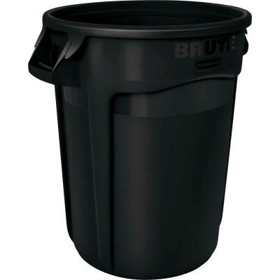 Rubbermaid Brute® Container w/Venting Channels, 32 Gallon - Black 1867531