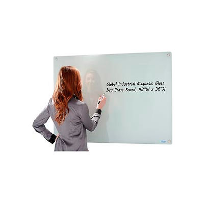 Magnetic Glass Whiteboard - 48 x 36 - White