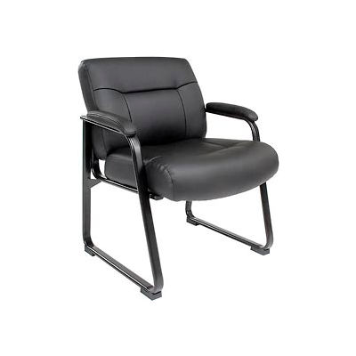 Big and Tall Waiting Room Chair - Leather - High Back - Black