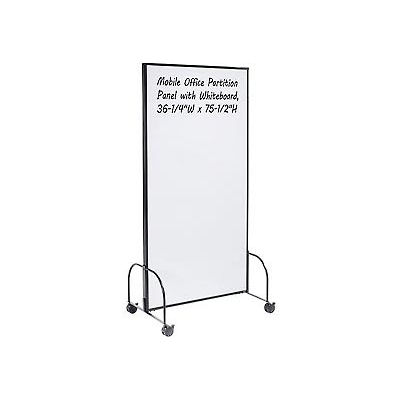 Global Industrial™ Mobile Office Partition Panel with Whiteboard, 36-1/4"W x 75-1/2"H