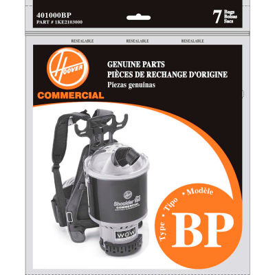 Hoover® Standard Type B Paper Bag for C2401, C2401-010 Backpack Vac, 7/Pack - 401000BP - Pkg Qty 12