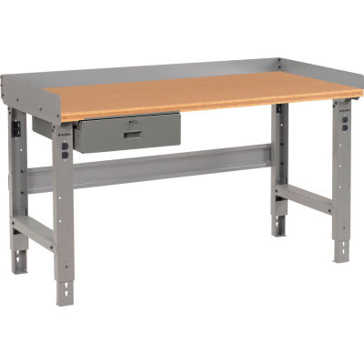 Global Industrial™ Workbench w/ Shop Top Square Edge & Drawer, 72"W x 36"D, Gray
