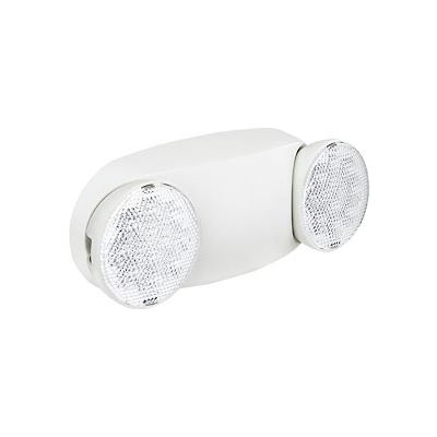 Global™ 2 Head Round LED Emergency Light w/ Adjustable Optics and Ni-Cad Battery Backup