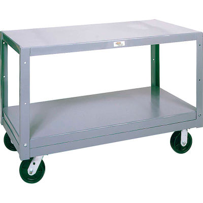 Modern Equipment MECO 6MS304-2 Mobile Steel Table 2 Shelf 30x48 Polyolefin 3000 Lb.