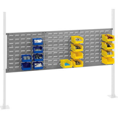 Panel Kit for 60"W Workbench with 18"W and 36"W Louvers, Mounting Rail -Gray