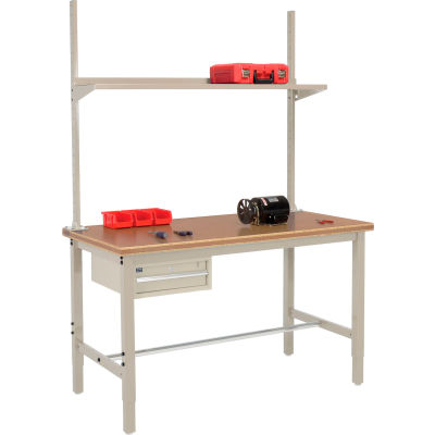 Global Industrial 60x30 Production Workbench Shop Top Safety Edge - Drawer, Upright & Shelf TN