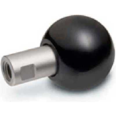 J.W. Winco GN319.5 Phenolic Revolving Ball Knob W/Long Shoulder Tapped 40mm Dia. 61mm L 3/8-16