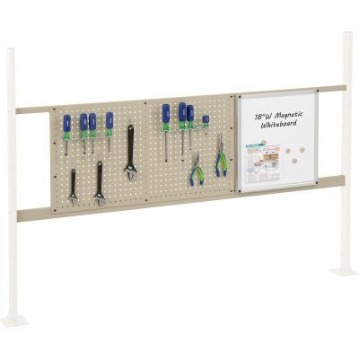 Global Industrial Panel Kit for 72"W Workbench 18"W Whiteboard & 36"W Pegboard, Mount Rail TN