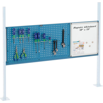 Global Industrial™ 36" Pegboard & 18" Whiteboard Panel Kit, 60"W, Blue