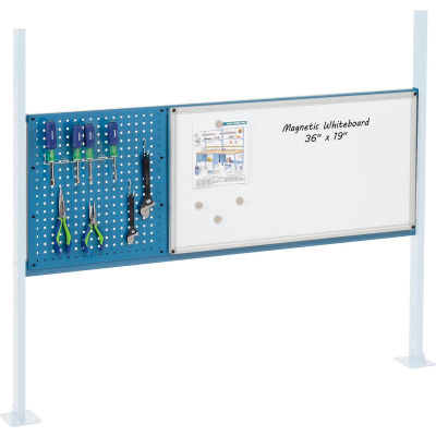 Global Industrial Panel Kit for 60"W Workbench 18"W Pegboard & 36"W Whiteboard, Mount Rail BL
