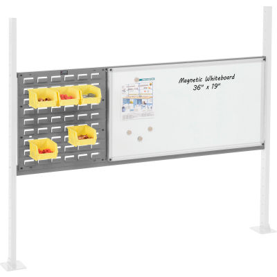 Panel Kit for 60"W Workbench with 18"W Louver and 36"W Whiteboard, Mounting Rail - Gray
