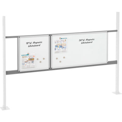 Global Industrial Panel Kit for 72"W Workbench - 18"W and 36"W Whiteboard, Mounting Rail Gray