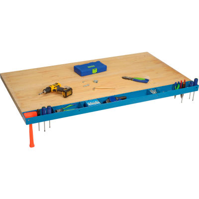 Global Industrial™ 60"W Workbench Tool Organizer and Sorting Tray - Blue