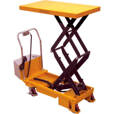 Wesco® Battery Powered Lift Double Scissor Lift Table 273713 770 Lb. Capacity