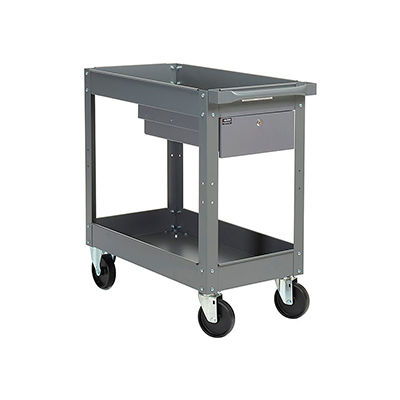 Trucks & Carts | Steel Carts | Global Industrial™ 2 Shelf Deep Tray ...