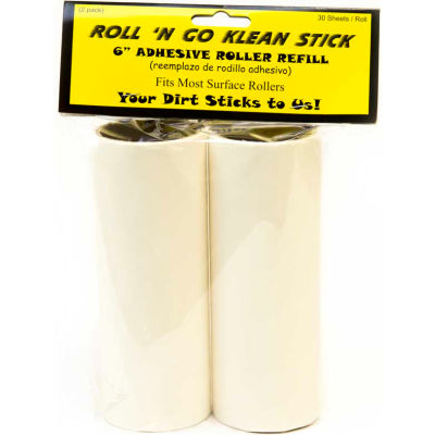 Roll 'N Go Cleaning Tool Klean Stick 6" Refill, White, 12 Rolls - ADR-REFILL-6