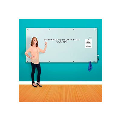Magnetic Glass Whiteboard - 96 x 48 - White
