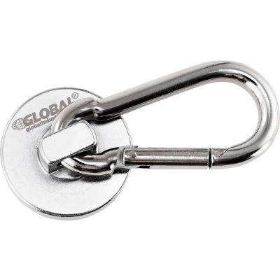 Global Industrial Magnetic Neodymium Carabiner Hook, 45 Lbs. Pull, 6/Pack