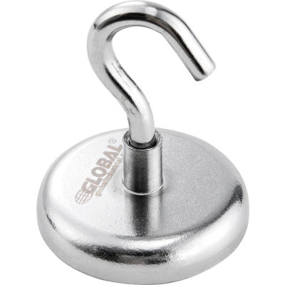 Global Industrial Magnetic Neodymium Hook, 40 Lbs. Pull, 6/Pack