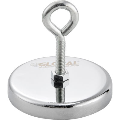 Global Industrial Hang-It Ceramic Magnet With Attached Eyebolt, 35 Lbs. Pull, 6/Pack
