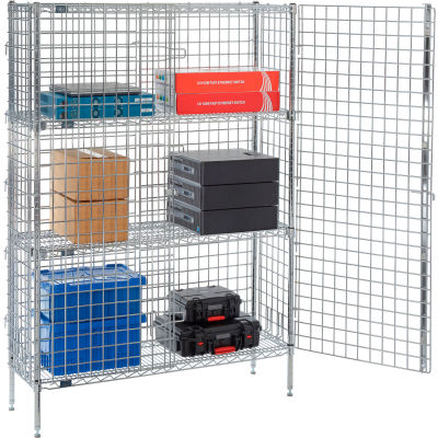 Nexel® Chrome Security Shelving Unit, 2 E-Z Adjust Shelves, 36"W x 14"D x 66"H