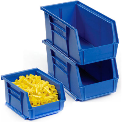 24 of Plastic Stacking And Hanging Bin 5-1/2x10-7/8x5 with 24 Free Parts Bins, Blue