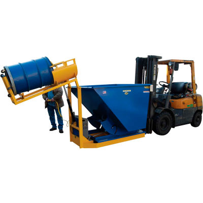 Battery Powered Forklift Trash Can Dumper T-HOP 400 Lb. Capacity