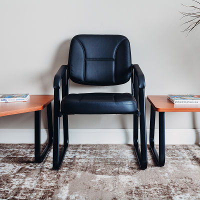 Interion® Bonded Leather Reception Chair
